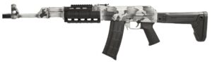 Zastava PAP M90 5.56x45 AK rifle in snow camo Cerakote with Zhukov stock