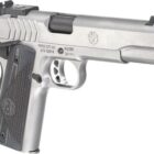 Ruger SR1911 Target 9mm 5 inch stainless pistol with deluxe checkered G-10 grips