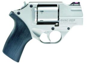 Chiappa Rhino 200DS .357 Magnum 2-inch nickel revolver with black rubber grip