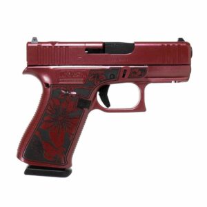 Glock 43x MOS Custom Cherry Blossom Engraved Medusa Pink Frame 9mm subcompact handgun