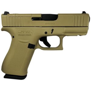 Glock 43x MOS Custom FDE 9mm subcompact handgun with two magazines and 3.41 inch barrel