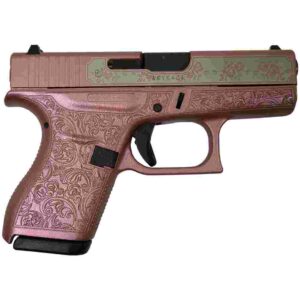 Glock 42 Custom "Glock & Roses Medusa Pink" subcompact .380 ACP handgun 3.2 inch barrel