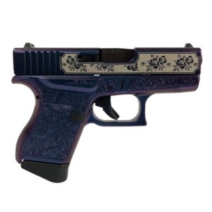 Glock 43 Custom 'Glock & Roses' Mongoose Purple 9mm subcompact pistol
