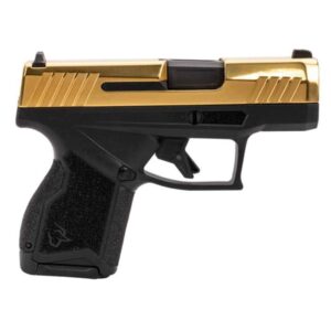 Taurus GX4 9mm micro-compact pistol with black frame and PVD gold slide