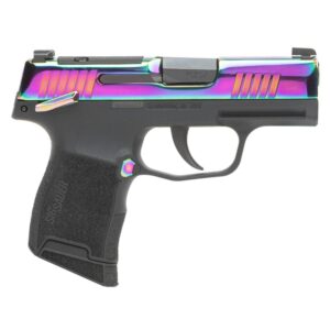 Sig Sauer P365X 9mm with rainbow titanium slide and black XSeries polymer grip