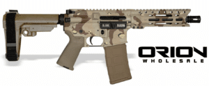 Diamondback DB15 7-inch AR-style pistol in chocolate chip camo with 6-inch M-LOK rail and SBA3 brace