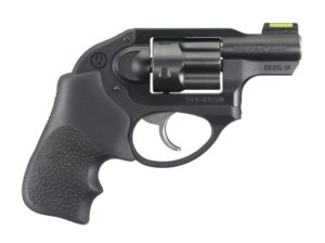 Ruger LCR .38 SPL +P 1.87 inch matte black revolver with Hogue Tamer Monogrip and fiber optic front sight