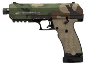 Hi-Point JHP45G2 M81 .45 ACP pistol in M81 Woodland Camo with a threaded barrel