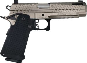 Live Free Armory Apollo 11 full-size 9mm pistol platinum silver side view
