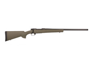 HOWA M1500 Hogue 6.5 Creedmoor 24-inch threaded heavy barrel rifle with green Hogue overmolded stock