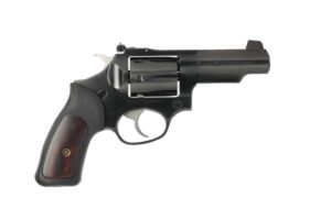 Ruger SP101 .327 Federal Magnum 3-inch blued revolver with synthetic grip and adjustable rear sight