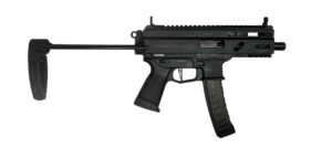 Grand Power Stribog SP9A3S 9mm PDW tailhook brace pistol with 5in threaded barrel