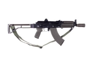 Arsenal AR-M14SF TACT 7.62 x 39mm rifle with 8.5in barrel and right-side folding stock in OD Green