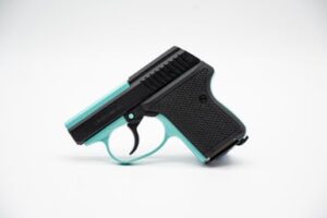 LW Seecamp LWS-380 2 inch .380 ACP Robins Egg Blue pistol side profile