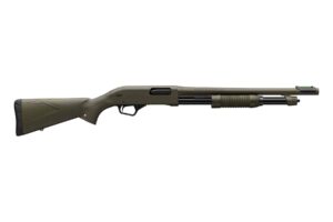 Winchester SXP Defender 12 gauge 18 in OD Green pump shotgun side view