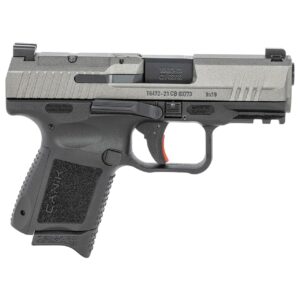 Canik TP9 Elite SC subcompact 9mm in tungsten Cerakote with two magazines