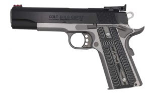 Colt Gold Cup Lite .38 Super 5 inch two-tone 1911 with blue G10 grips