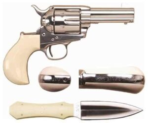 Cimarron CA346DOC Doc Holliday Thunderer .45 Long Colt 3.5 inch nickel revolver with Tru-Ivory grips