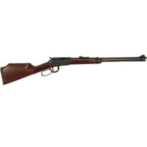 Henry Varmint Express lever-action rifle with blued barrel and American walnut Monte Carlo stock, H001V