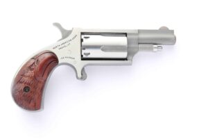 North American Arms Mini Eagle stainless revolver with eagle head wood grips and 1.625 inch barrel