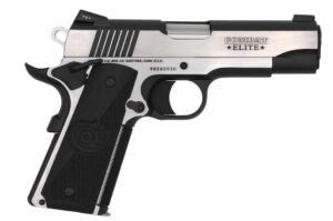 Colt Combat Elite Commander 9mm two-tone 4.25-inch pistol with G10 grips and Novak sights