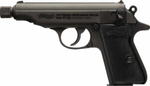 Walther PP SD .32 ACP pistol with 3.9 inch threaded barrel in black