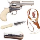 Cimarron CA346DOC Doc Holliday Thunderer .45 Long Colt 3.5 inch nickel revolver with Tru-Ivory grips