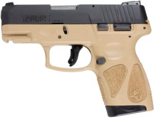 Taurus G2S 9mm compact pistol Coyote Tan frame black slide