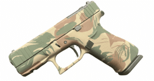 Glock 43X MOS Rhodesian Brush Stroke 9mm pistol with 3.39 inch barrel