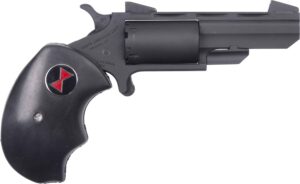 North American Arms Black Widow 2in .22 Winchester Magnum 5-shot revolver, black Cerakote, black rubber grips