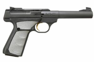 Browning Buck Mark Camper UFX .22 LR 5.5" pistol, matte blued finish, gray Ultragrip FX grips