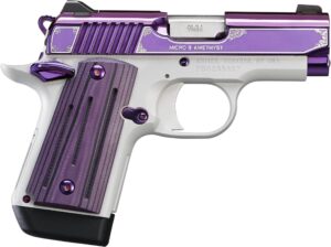 Kimber Micro 9 Amethyst 9mm pistol Purple PVD slide Kimpro II Silver frame Black/Purple G10 grips