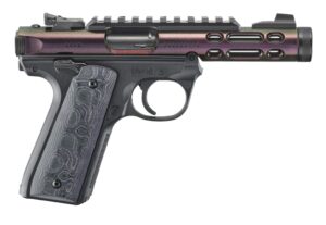 Ruger MKIV 22/45 Lite Gun Candy .22 LR pistol with purple/green shroud and optics rail