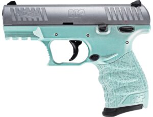 Walther CCP M2+ 9mm Angel Blue with stainless slide and two 8-round magazines