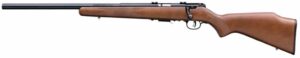 Savage 93R17GLV left-hand bolt-action rifle 21-inch heavy varmint barrel hardwood stock blued finish