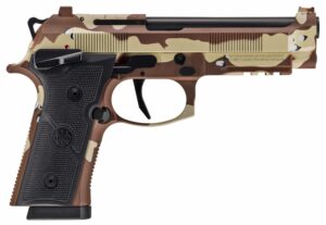 Beretta 92XI SAO 9mm 4.7in Chocolate Chip Cerakote pistol right-side view
