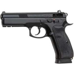 CZ 75 SP-01 9mm pistol in black with night sights and accessory rail