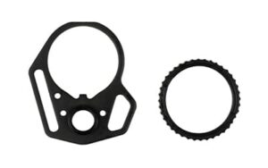 Strike Industries multi-function AR end plate with anti-rotation castle nut, black steel