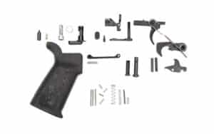 Spikes Tactical SLPK101 lower parts kit components laid out for assembly