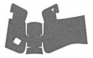 Talon Grips 383R black textured rubber adhesive rear wrap for Glock Gen5 pistols with medium backstrap