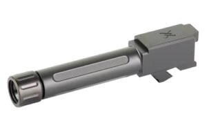 True Precision threaded 9mm barrel for Glock 26 in black DLC finish with thread protector
