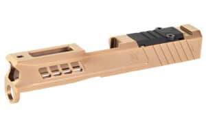True Precision Axiom slide for Glock 43 RMS cut Titanium Copper Nitride copper finish