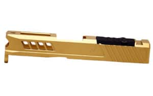 True Precision Axiom slide for Glock 43, RMS cut, Titanium Nitride gold finish