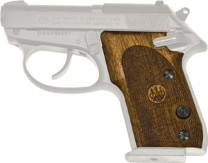 Beretta 3032 Tomcat walnut checkered replacement grips with Beretta Trident logo