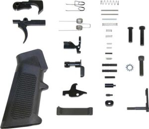 Guntec USA complete AR-15 lower parts kit with A2 pistol grip in black