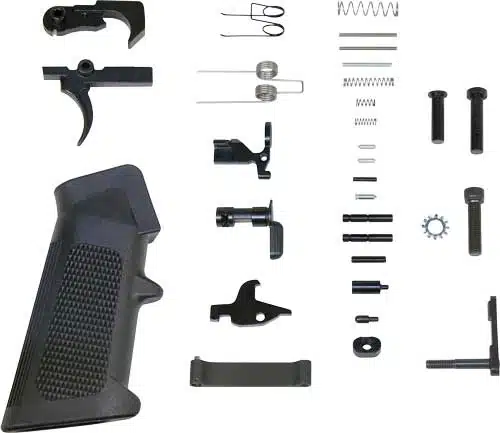 Guntec USA complete AR-15 lower parts kit with A2 pistol grip in black