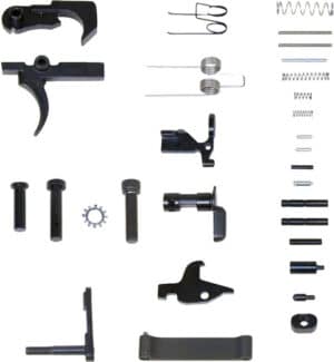 Guntec USA AR15 complete lower parts kit without grip, black finish