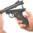 Ruger Mark IV Target .22 LR 5.5 inch blued bull barrel pistol with black checkered grips