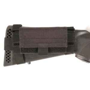 BUTTSTOCK SHOTGUN SHELL POUCH - BLACK, HOLDS 5
