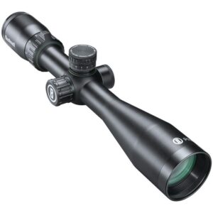 Bushnell Prime 3-12x40 SFP riflescope in black showing turrets and objective lens